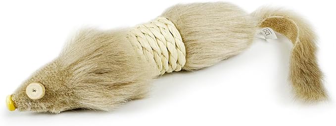 2PCS Cat Mice Toys,Faux Fur Cat Large Size Mice Toys with Plastic Body, Interactive Catch Play Mouse Toy for Indoor Cats,Kittens