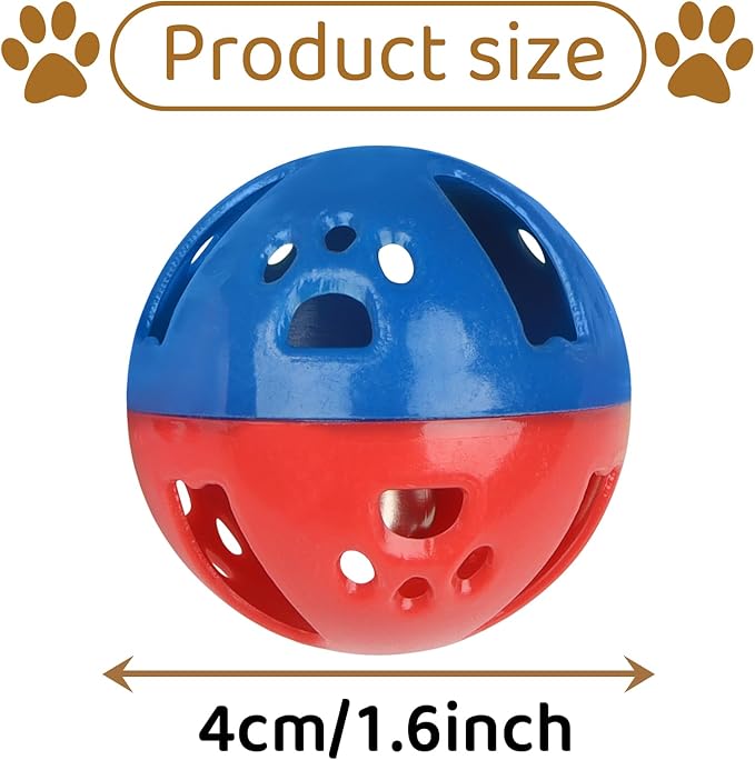 24pcs Value Pack Plastic Ball Cat Toys Lattice Balls with Bell Jingle Kitten Toy Rainbow Ball, Gift Box Styles