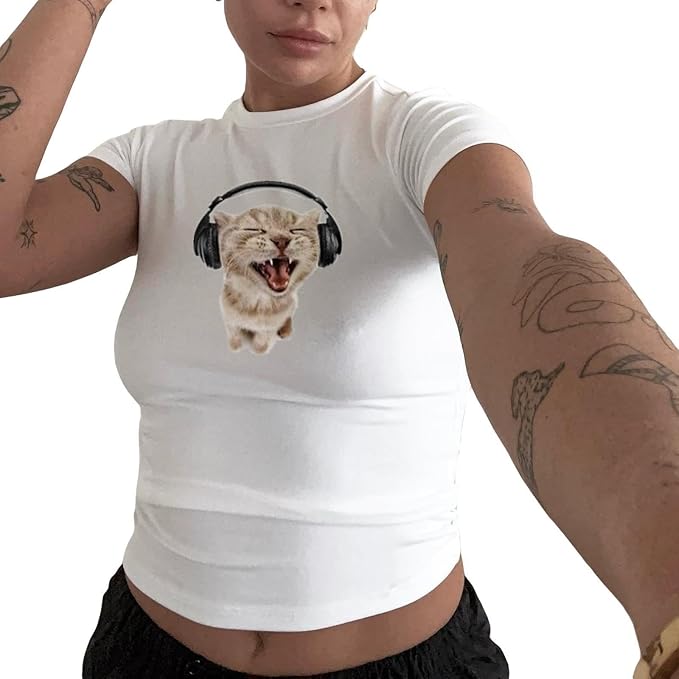 Baby Tees Women Graphic Tops Y2K Grunge Clothes