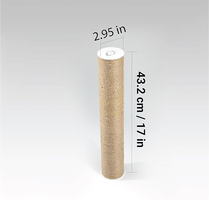 SVD.PET 17in Cat Tree Scratching Post Replacement, Natural Jute Pole, cat Scratching Post, cat Tree, Kitten Scratcher, cat Scratcher, Kitten Scratching Post (M8, 17in/43.2cm)