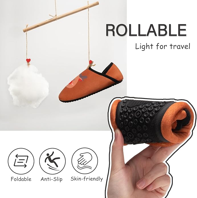 ATHMILE House Slippers for Women Men Indoor Barefoot Slippers Socks Furry Slip on House Shoes Cozy Comfy Slippers for Home Bedroom Travel Yoga