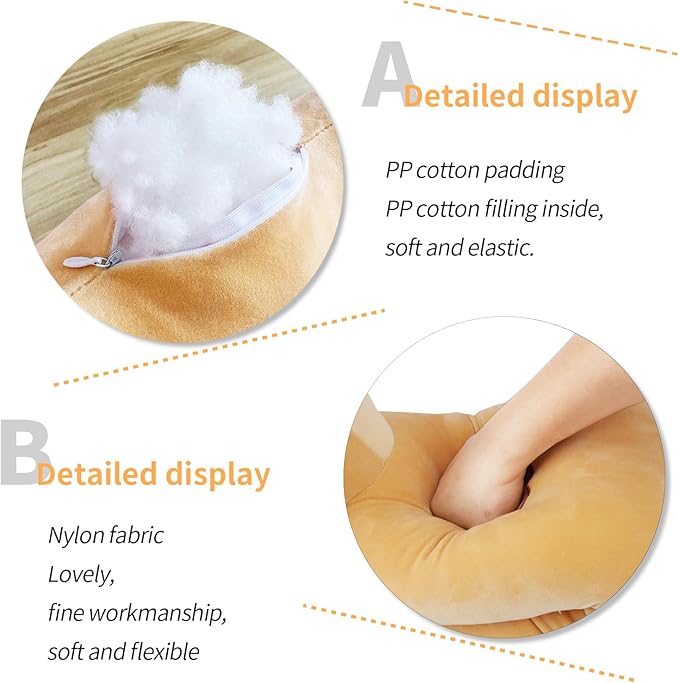 AFAN Long Cat Plush Cute Cat Body Pillows Kawaii Stuffed Animals Plushies Soft Cuddly Cotton Plush Toys Room Decor Gifts for Kids Girls Boys Adults (Yellow, 34 Inch)