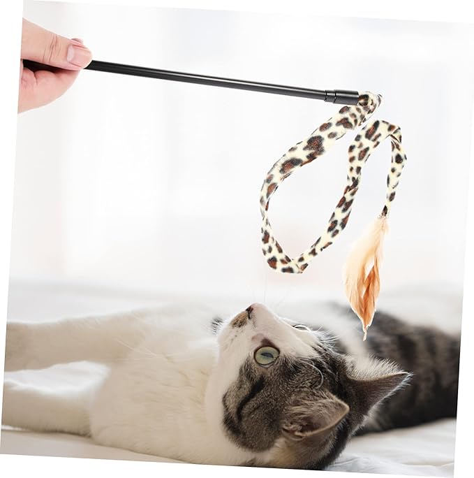 balacoo 6 Pcs Cat Teaser Cat Teething Toy Cat Stick Cat Teasing Cat Wand Cat Toys Interactive Cat Running Toy Cat Things Indoor Cat Toys Lightweight Kitten Toy Handheld Cloth