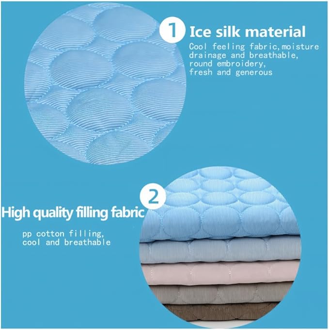 Pet Cooling Mat Cooling Fiber - Washable Non-Toxic Pet Indoor Outdoor Bed, Foldable Pee Pads for Dogs Settle Mat Cooling Dog Blanket Cat Cooling Pad (Blue, Medium)