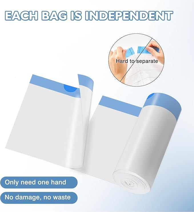 100 Count Self-Cleaning Cat Litter Box Liners Compatible With Automatic Cat Litter Box, Drawstring Heavy Duty Cat Litter Receptacles Bags Replacement Trash Bag -19" x 18"