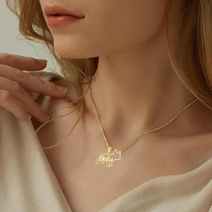 925 Sterling Sliver Yorkshire/Corgi/Labrador/Pug/Bulldog/Paw Print/Cross Necklace Cute Puppy Dog Necklace Jewelry Birthday Gifts for Women Girls Dog Lovers