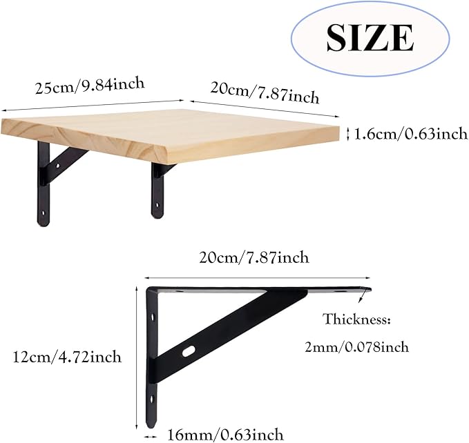 LhyBtm 2 Pack Wall Mounted Cat Climbing Step Shelf Cat Hideaway Platform Climber Wooden Cat Step Cat Wall Furniture for Indoor Cat Playing Jumping Lounging 7.87 x 9.84 Inch / 20 x 25cm