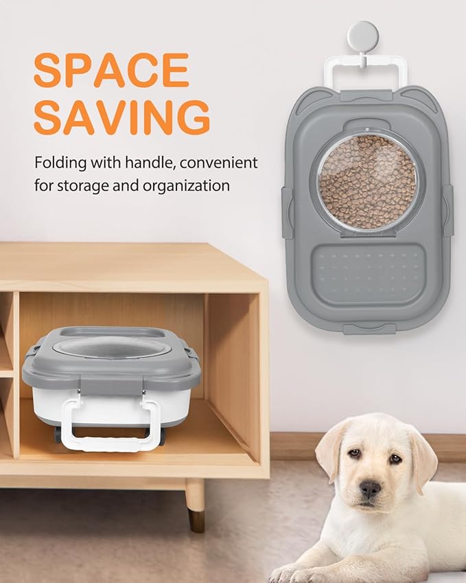 25-28lbs Dog Food Storage Container, Collapsible Dog Food Container, Wheels, Handle, Airtight Pet Food Storage Container, Scoop, Dog Bowl For Dog Cat Bird Food