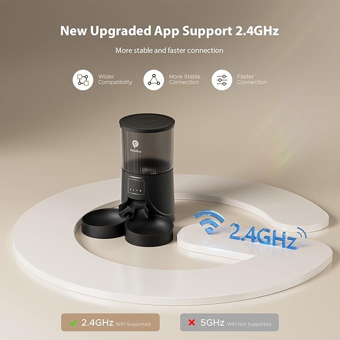 Automatic Cat Feeder for 2 Cats: 2.4Ghz WiFi Smart APP Remote Control- Timer Food Dispenser 1-10 Meals Per Day- Auto Pet Feeder for Cats and Small Dog Indoor- Dual Power& Detachable Clean