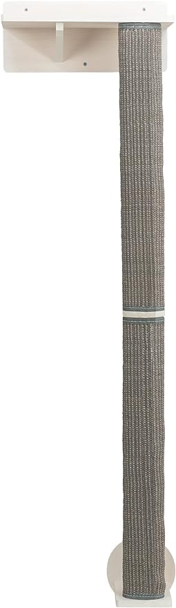 TRIXIE Wall Set 1, Indoor Wall Mounted Cat Scratching Post for Elevated Fun, Climb to Perch, Jumping Platform, Gray