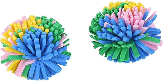 2-Pack Interactive EVA Cat Toy for Kittens and Indoor Cats - Colorful Teaser with Feather for Chasing and Exercise, Soft and Quiet Pet Supplies for Training and Playtime, Improves Activity and Fun