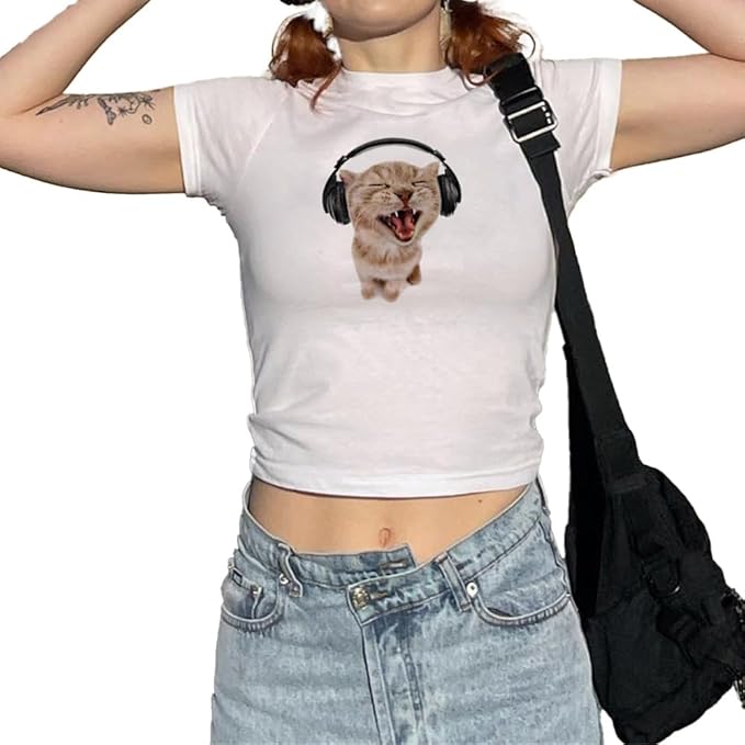 Baby Tees Women Graphic Tops Y2K Grunge Clothes