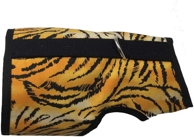 Cat Harness - Cat Walking Harness, Secure & Comfortable, Ultra-Strong Hook-and-Loop, Soft Breathable Cotton, Made in USA - Tiger Stripe, M/L