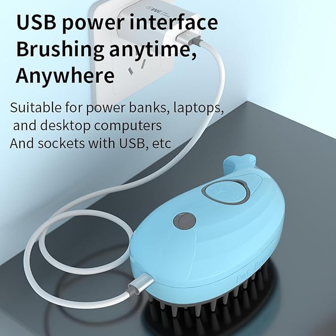 2-Pack Cat steam brush,Steam brush for cats,3-in-1 Grooming, Skin Friendly Pet steam brush,Massaging & Detangling Tool with Steam Technology - Easy Clean, Cat brushes for indoor cats,Blue & Pink Set