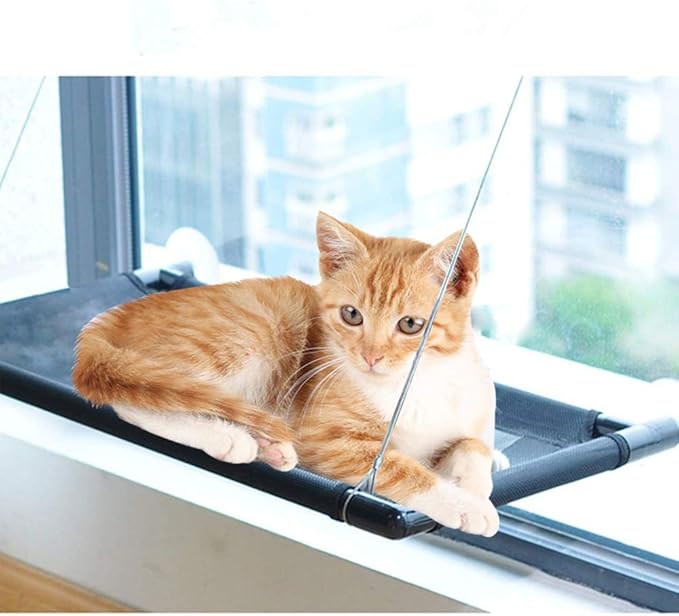 Cat Window Perch Cats Window Hammock Bed,Window Mounted Seat Extra Large and Sturdy Hanging Pet Window Bed Cat Shelves with 4 Suction Cups Holds Up to 60lbs