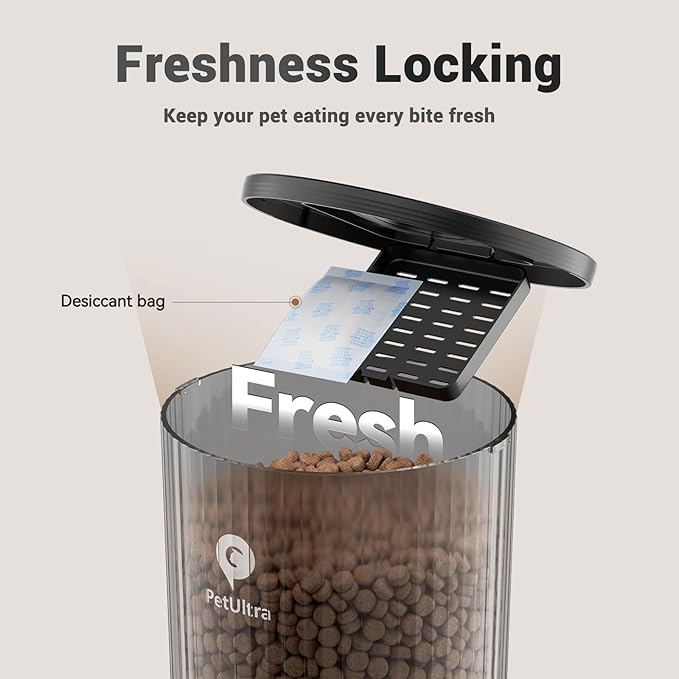 Automatic Cat Feeder 2 Cats: Dual Auto Timed Feeder | 16 Cups/4L for Cat & Small Dog Food Dispenser | Dual Power& Easy Clean | 1-6 Meals Portion Control