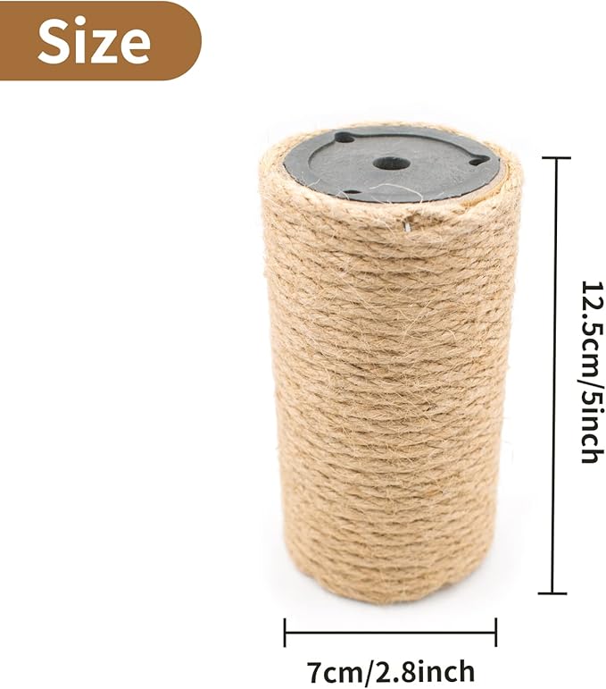 4PCS 5 Inch Cat Scratching Post with Natural Sisal Rope Cat Scratch Pole Cat Scratching Tree Scratching Posts for Indoor Cats Replacement Part Accessories for DIY Cat Tower Cat Hammock