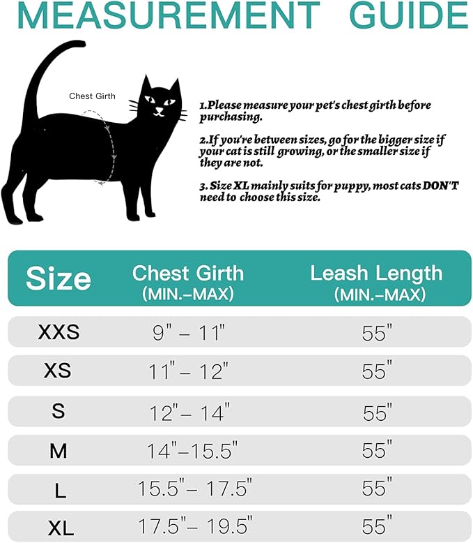 Cat Harness and Leash for Walking Escape Proof, Adjustable Soft Mesh Comfortable Vest Harnesses for Cats, Breathable Reflective Strips Easy to Put on Step-in Kitty Jacket (Turquoise, XS)