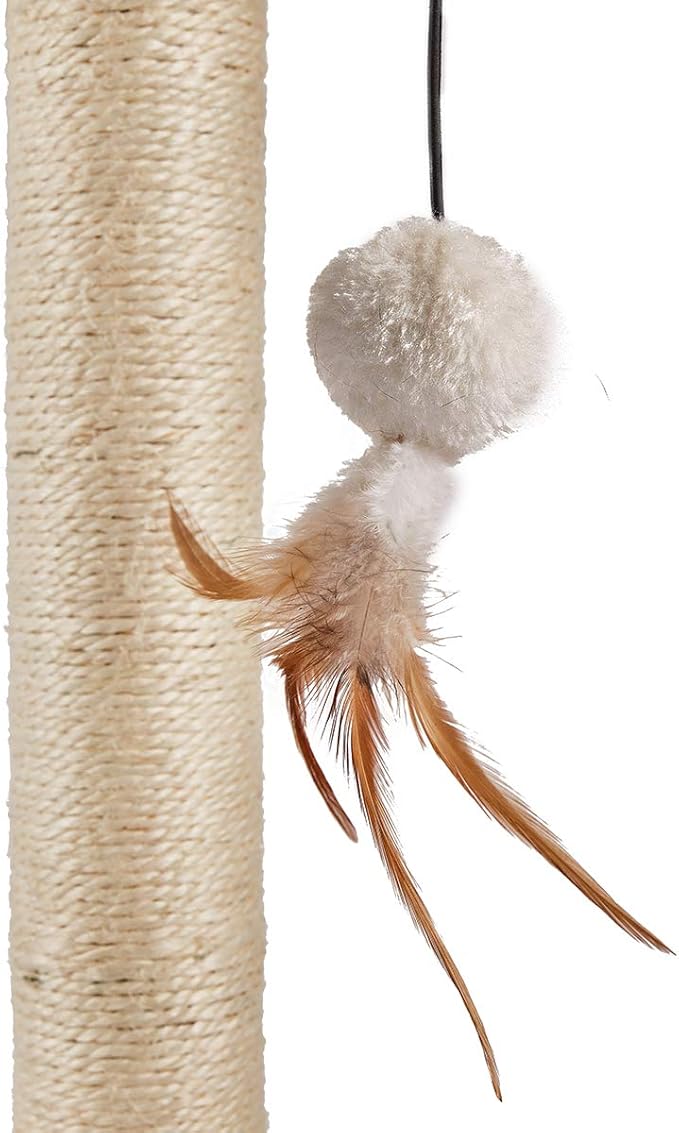 PEEKAB Cat Scratching Post with Cat Tower Tree and Cats Arch Self Groomer Massager Brush Kitty Ball Toys for Kittens and Small Cats