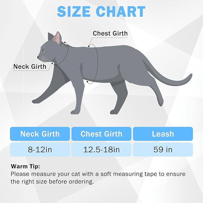 SCENEREAL Cat Harness and Leash Set Escape Proof with Airtag Holder, Reflective Pet Harnesses for Walking, Adjustable Kitty Vest Soft Harness Outdoor Indoor, Cute Travel Boys Girls Small Large Cats