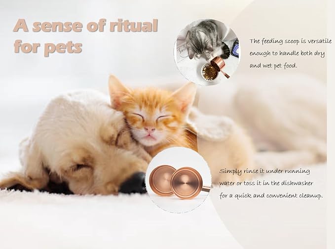 2 Pcs Dog Food Scoop Measuring-Cup, Stainless Steel Pet Food Scoops, Cat Food Measuring Cup, 1 CUP and 1/2 CUP Two-Pack Food Scoopers