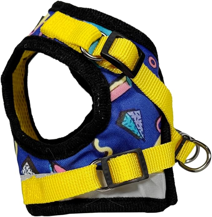 Travel Cat Harness and Leash Set - Adjustable Fit Mesh Cat Harness and Reflective Strap - Comfort Escape Proof Harness for Cats, Kitten for Outdoor Walking, Hiking (Large, 90s Cat)