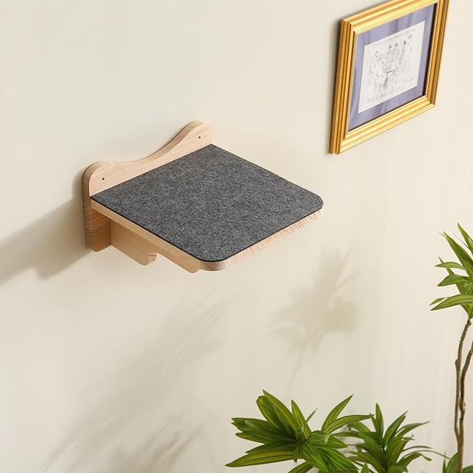 9.8" x 9.8" Solid Wood Wall Mounted Large Cat Steps, Cat Wall Furniture, Cat Wall Shelves, Stairs, Perch