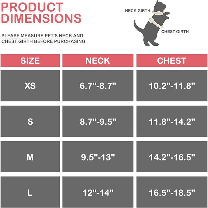 MoNiBloom Soft Cat Harness for Walking Escape Proof and Travel, Kitten Adjustable Breathable Vest Harness - Red, L