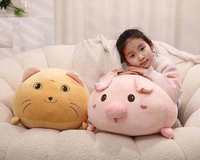 20.5 inch Super Soft Pig Plush Pillow, Adorable Stuffed Animal Toy, Chubby Kawaii Pig Plushie for Boys Girls, Cute Room Decor Fat Animals Pillow, Kids Gifts for Birthday,Valentine,Christmas
