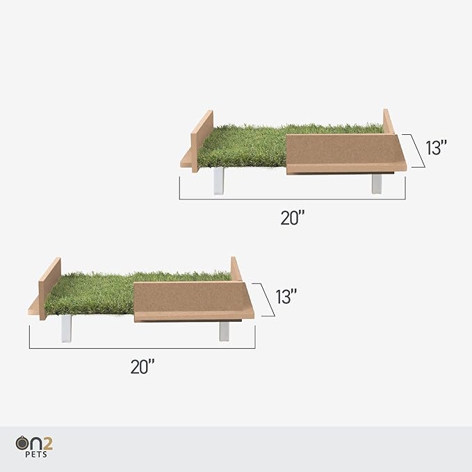 On2 Pets Cat Shelves Wall-Mounted Cat Trees Cat Furniture for Climbing, Playing and Relaxing, Set of 2, Indoor Cat Shelf Made in USA… (Zen Green, Box)