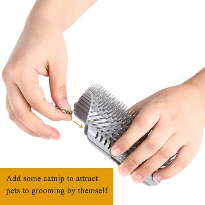 3.0 Softer Cat Self Groomer with Catnip, Dog Cat Corner Groomer,Wall Corner Scratcher Comb,Grooming Massage Brush, Perfect Scratch Massager Tool for Long & Short Fur Kitten 1