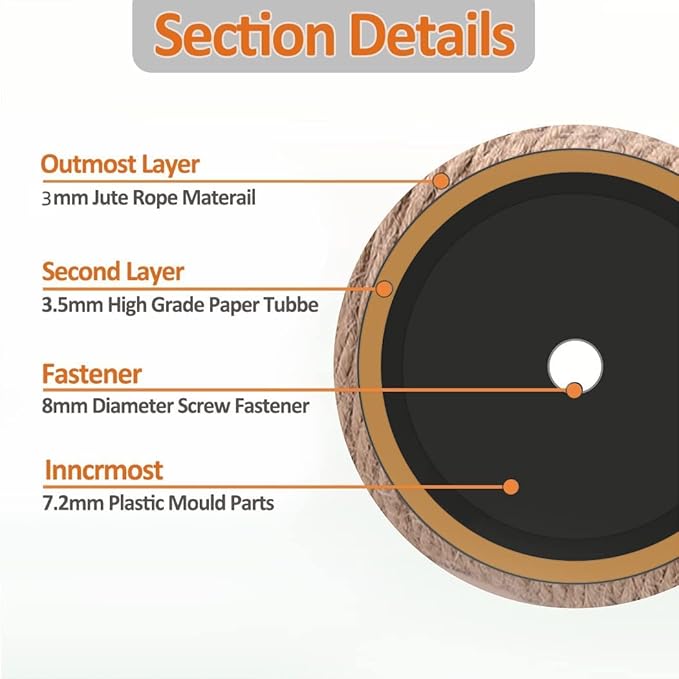 Cat Scratching Post Wall Mounted, 24 inch Tall 3.5 inch Diameter Cat Tree Scratch Post, Hemp Rope Scratcher Posts for Indoor Kittens and Large Cats with Screws