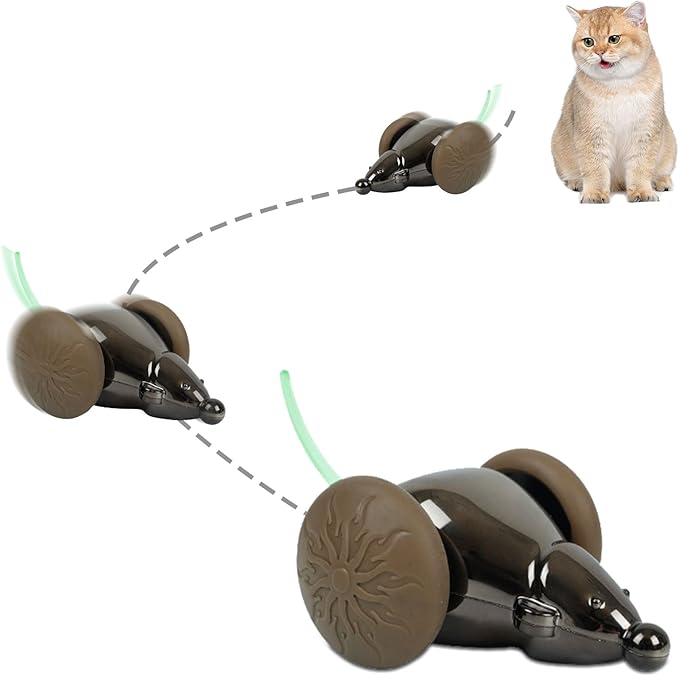 Automatic Cat Mouse Toy,Interactive Cat Toys for Indoor Cats,Smart Sensing Moving Electric Cat Toys,Kitten Toys,USB Rechargeable