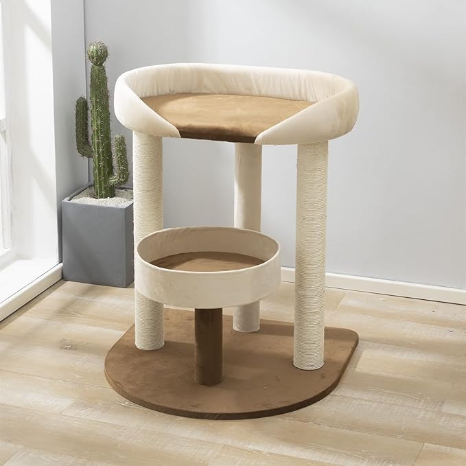 Modern Cat Tree Tower with Extra Large Platform Perch Bed for Large Cat Maine Coon and Big Cat Couch Sofa for Multiple Cats