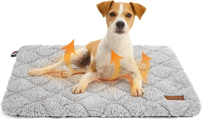 Self Warming Cat Bed Self Heating Cat Dog Mat 24 x 18 inch Soft & Fluffy Cat Bed Noiseless Thermal Pet Pad for Indoor Outdoor Pets with Removable Cover Non-Slip Bottom (29.5"L x 18.9"W x 1.2"Th)