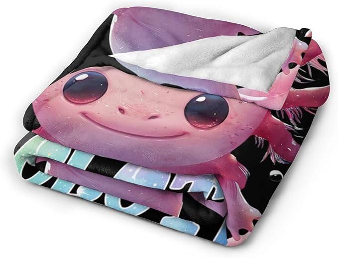 Axolotl Blanket Cute Axolotl Throw Blanket Just A Girls Who Loves Axolotl Decor Stuff Merch Cozy Print Flannel Fleece Soft Plush Fuzzy Warm Lightweight Bedding Gifts for Women Men Kids 50"X40"