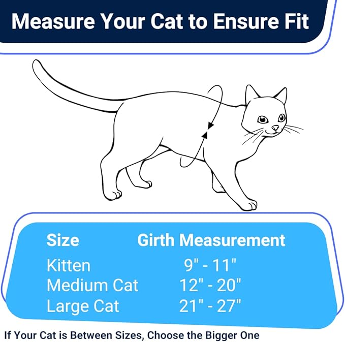 Houdini™ Escape Proof Cat Harness and Leash Set by OutdoorBengal for Walking Cats and Kittens (Soft Mesh, Large Cat)