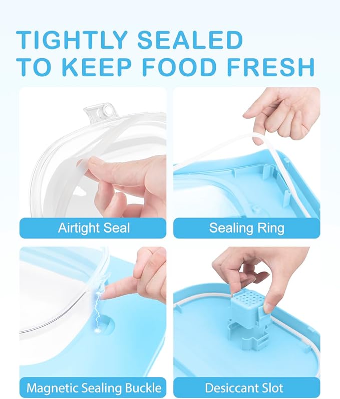 10-13 Lbs Dog Food Stroage Container, Collapsible Dog Food Containers with Airtight Lid, Pet Food Scoop and Silicone Dog Bowl, Pet Food Storage Container Dry Food for Dog, Cat and Other Pets