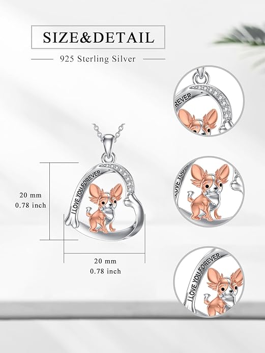 925 Sterling Sliver Yorkshire/Corgi/Labrador/Pug/Bulldog/Paw Print/Cross Necklace Cute Puppy Dog Necklace Jewelry Birthday Gifts for Women Girls Dog Lovers