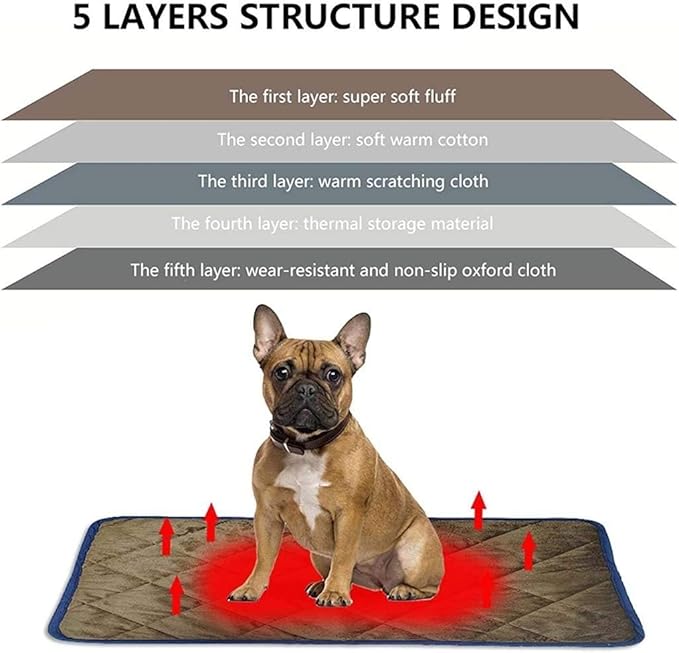 Non-Electric Pet Warming Pad, Pets Cat Bed Pet Blanket Thermal Cat and Dog Warming Bed Mat for Pets Cats Dogs and Kittens for Outdoor Indoor