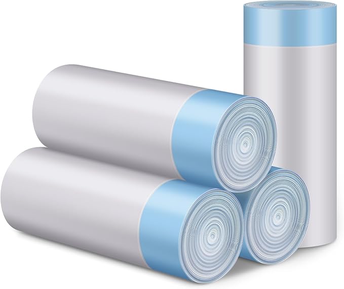 4 * 20 Count Trash Bags for Automatic Cat Litter Box Self Cleaning, Replacement Extra Large Liners for Robot Box, 4 Rolls Drawstring Waste Bags, 18 x 18 Inches（4 Rolls/80 Counts）