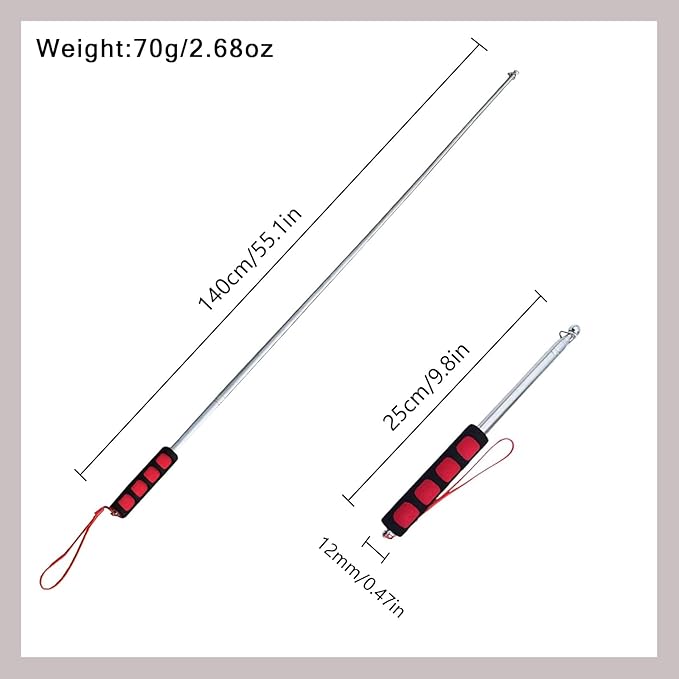 8pcs Replacement Teaser with Bell and 2pcs Retractable Cat Toys Wand(Red),Cat Feather Toys for Indoor Cats and Outdoor Cats.