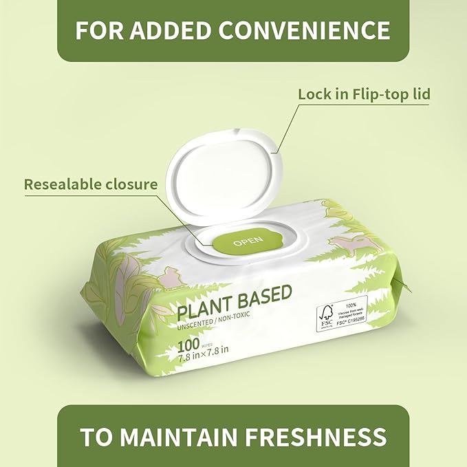 400 Unscented Dog Wipes for Paws and Butt Plant Based Hypoallergenic Pets Cleansing & Deodorizing Anal Gland Hygienic Puppy Wipes for Dogs Face and Body Cat Wipes Cleaning Fur Doggie Wipes Doggy Wipes