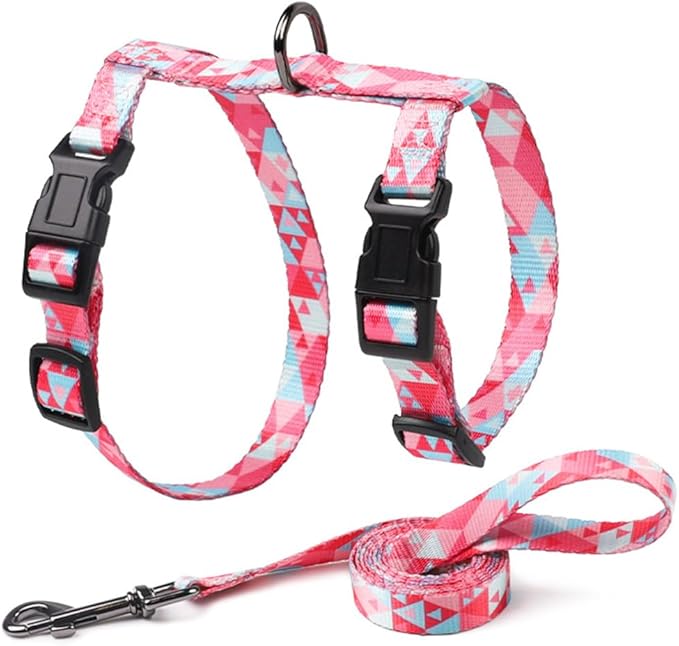 Cat Harness Escape Proof Cat Harness and Leash Set for Walking Soft Adjustable Kitten Harness for Small Large Cats (Multicolor5)