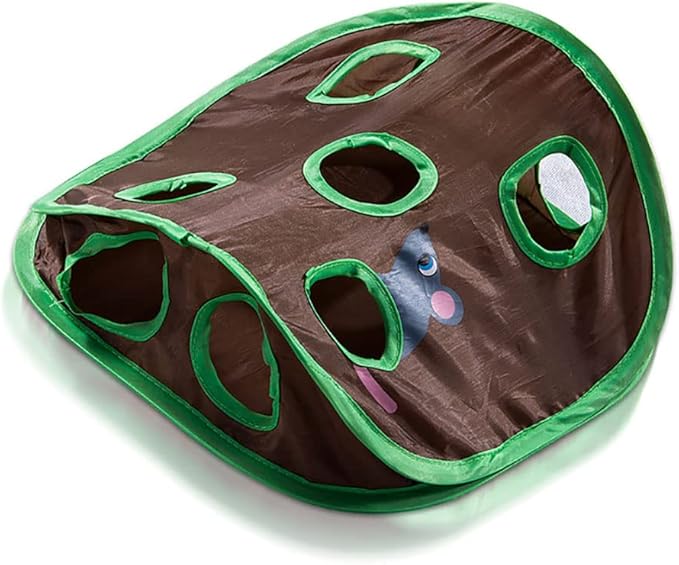 Alnicov 9 Mouse Hole Cat Interactive Toys,Polyester Cat Intelligence Toys Training Toys Cat Accessories Easy to Set Up Cat Supplies