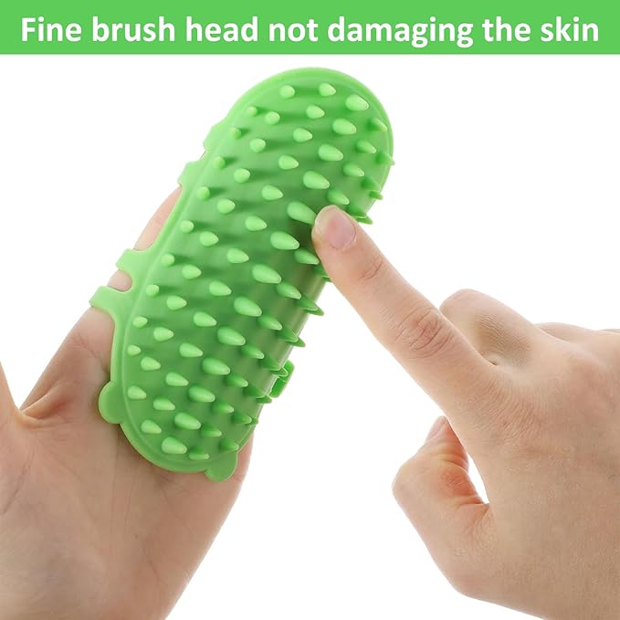 2PCS Cat Self Groomer Brush, Adjustable Cat Face Scratcher Silicone Cat Combs Cat Massager for Climbing Frames Table Legs Long and Short-Haired Kitten Cats(Green)