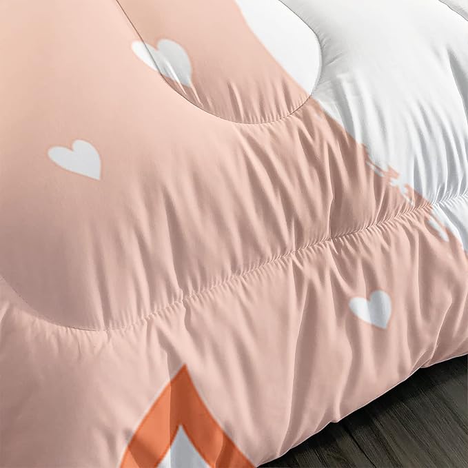 AILONEN Fox Comforter Set, Full Size, Cute Fox Quilt for Teen Girls & Kids, Animal Pattern Printed Superior Kids Bedding Set, Microfiber Fabric, 3 Piece Set (1 Comforter & 2 Pillowcases)