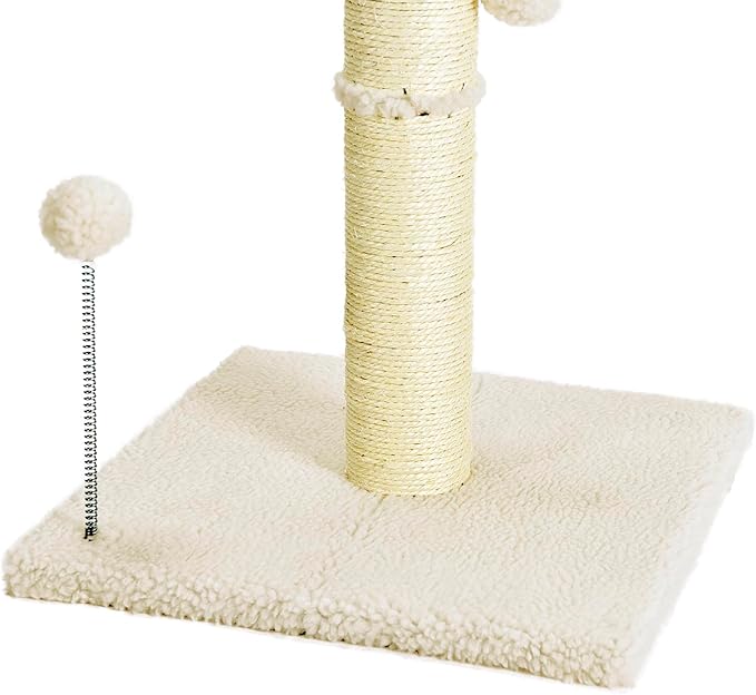 Cat Craft Scratching Post, Cat Scratch Post 20" Kitten Scratcher Sisal Scratch Posts with Hanging Balls, Beige