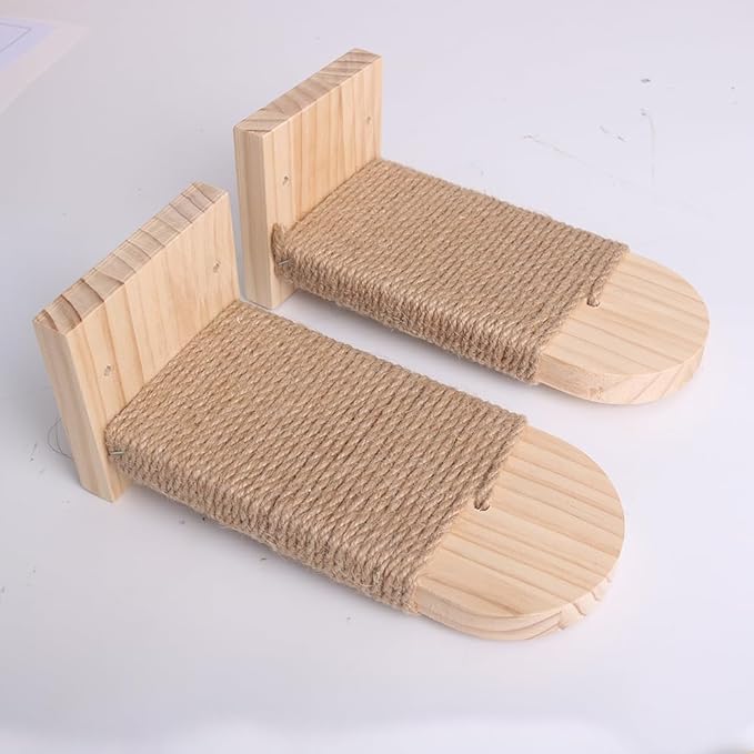 Cat Climbing Shelf Wall Mounted, 2 Step Cat Stairway with Jute Scratching for Cats Perch Platform Supplies