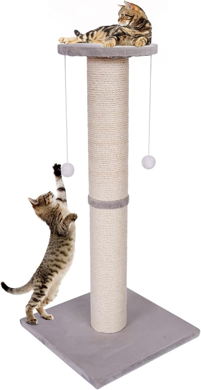 Cat Scratching Post-Scratching Post with Sisal Rope for Indoor Cats Large Cat Scratching Post sisal cat Scratcher Cute for Kitten Scratching Post(25 inch)